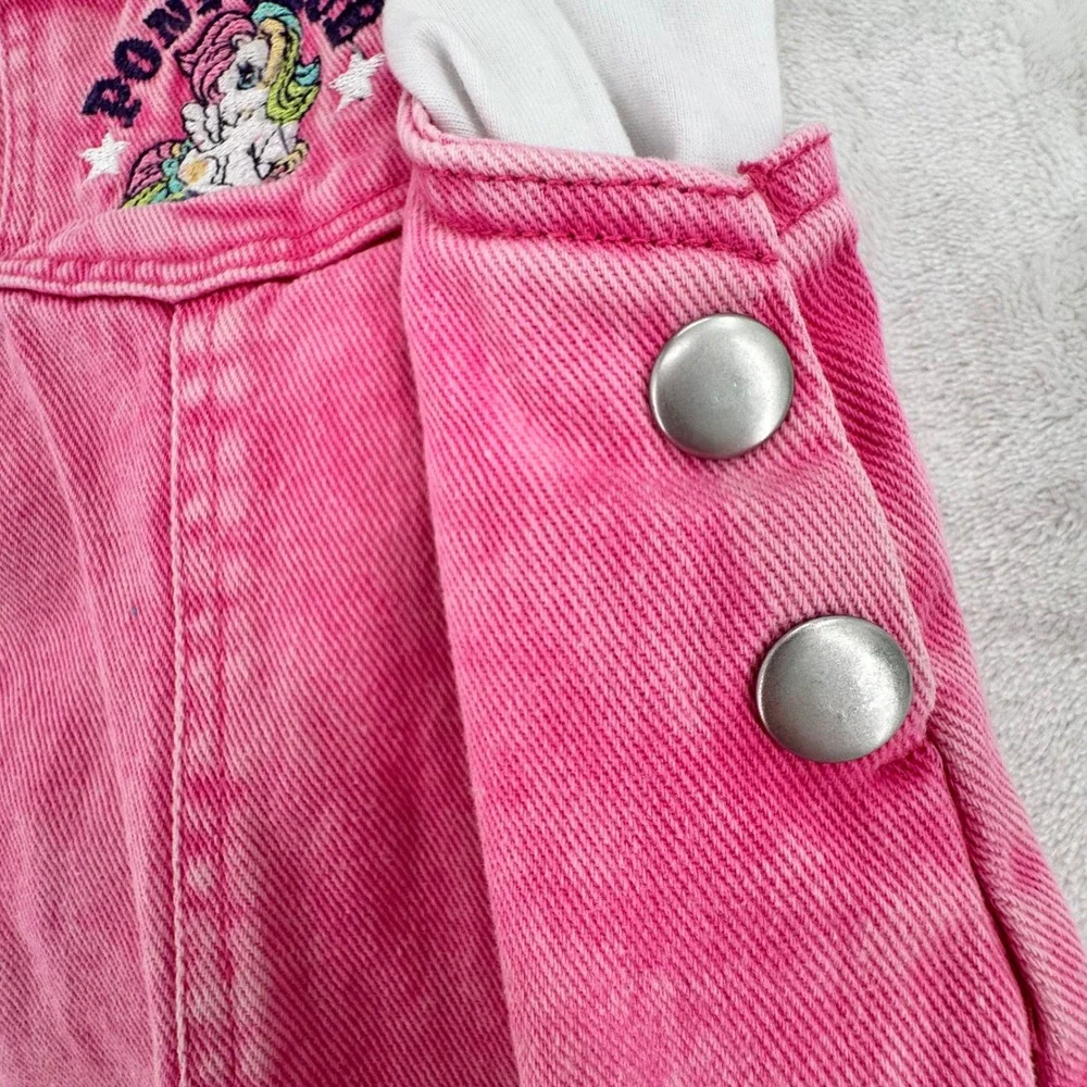 My Little Pony Overall Dress Jumper & Shirt Set Toddler 3T Pink Acid Wash Denim - Picture 5 of 11